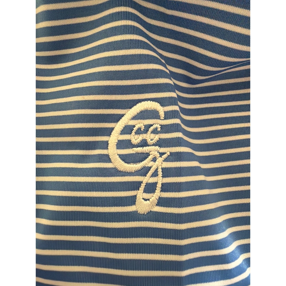 FootJoy Mens ProDry Striped Golf Polo Shirt Blue White Large Short Sleeve FJ - Picture 8 of 8